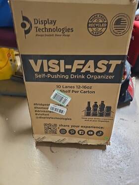 411857279 1 2 Or 6 Per Carton 12/16oz. Visi-fast Pusher Glide Self Push New In Box Drink Organizer