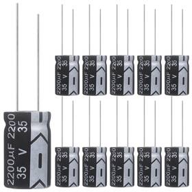 Allecin 2200uf35v 2200uf 35v 16x25mm Electrolytic Capacitor 2200 Uf Mfd 35 Volt