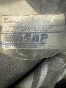 Bag-e0156044 Amana Refrigerator Fan Blade Made Oem Part Brand New Sealed In