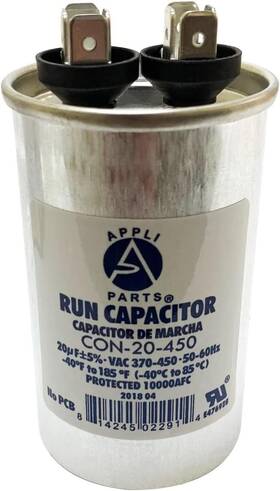 Con-20-450 Ap Appli Parts Run Capacitor For Ac 20 Mfd Uf Microfarads 370 Vac Or 450