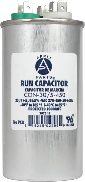 Con-30 Ap Appli Parts Con-30/5-450 Dual Run Capacitor For Ac 30 5 Mfd Uf Microfarads 370vac Or