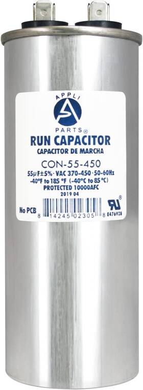 Con-55-450 Ap Appli Parts Run Capacitor For Ac 55 Mfd Uf Microfarads 370 Vac Or 450