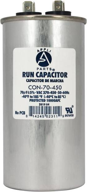 Con-70-450 Ap Appli Parts Run Capacitor For Ac 70 Mfd Uf Microfarads 370 Vac Or 450
