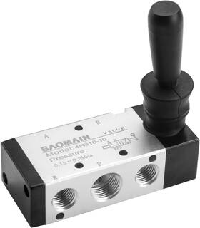 4h310-10 Baomain Manual Hand Lever Control Valve G3/8 Inch Air Inlet Silver Black