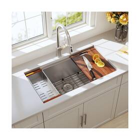 Bz-321810um-ws Blenzia 32 Inch Undermount Workstation Kitchen Sink 16 Gauge Stainless Steel Single B