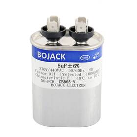 Cbb65 Bojack 768894139397 5 Uf 6% Mfd 370v/440v Oval Run Start Capacitor For Ac Motor