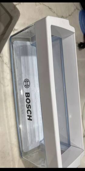 00673120 Bosch Refrigerator Freezer Door Bin White Trim
