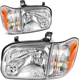 Auhl441 Branded Headlight Assembly Compatible With 2005-2006 Tundra / 2005-2007 Sequoia