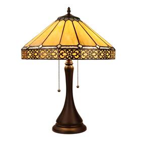 Chloe Lighting 840298500239 Eleanor Tiffany-style 2 Light Mission Table Lamp 16 Inch Shade