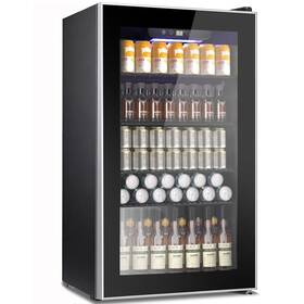 Cowsar 976557468553 Mini Fridge Cooler 130 Can Beverage Refrigerator With Glass Door Wine Fridg
