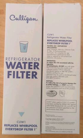 Cuw1 Culligan Refrigerator Water Filter Factory Sealed In Plastic Whirlpool
