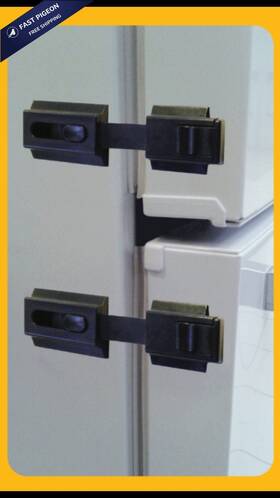 Door Guardian 688946874024 The Refrigerator Lock For Any Home Appliance Used Black