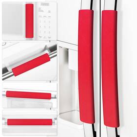 Elcoor 792105927442 Refrigerator Door Handle Covers Set Of 6 Trimmable Red 6pcs