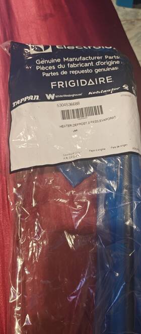 5304536688 Electrolux Eletrolux Refrigerator Heat Element Part #