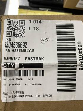 5304536692 Electrolux Fan Assembly Oem