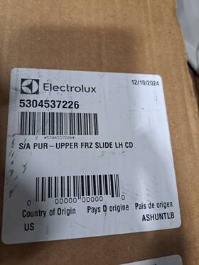 5304537226 Electrolux Rail New In Box Dc1