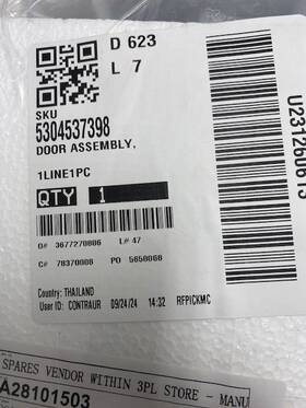 5304537398 Electrolux Genuine Frigidaire Freezer Door Replacement Stainless Steel New