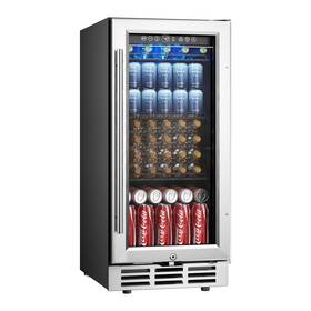 Euhomy 850052496654 15 Inch Beverage Refrigerator Cooler Under Counter 127 Cans F