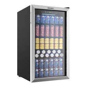 Euhomy 850067168539 Beverage Refrigerator Cooler 125 Can Mini Fridge With Glass Door For Soda Be