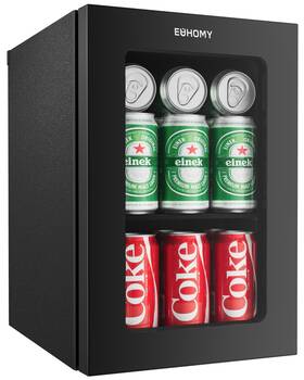Wc-6b Euhomy 6 Bottles And Cans Wine Cooler Refrigerator With Glass Door 37 F-57 F Coun