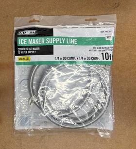 1001290307 Everbilt New Braided Stainless Ice Maker Supply Line 10 Ft. 1/4 Inch Od Comp