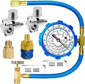Fanovo 313109496439 Refrigerator Freon Recharge Hose Gauge Kit-a/c R134a R12 R22 R502 Fridge Recharg