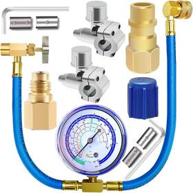 Ha-5442 Fanovo Refrigerator Freon Recharge Hose With Gauge Kit-a/c R134a R12 R22 Universal