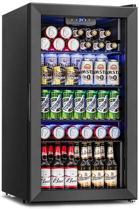 Zx-br-110h-x Feelfunn Beverage Refrigerator And Cooler - 126 Can Mini Fridge Glass Door Fo