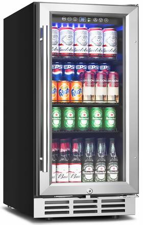Zx-bru-03 Feelfunn 15 Inch Beverage Refrigerator Under Counter - 126 Cans Fridge With G