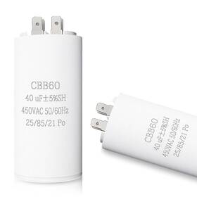 Zf-capacitor-40uf-450v Fercaish 40uf Cbb60 Motor Run Capacitor 450vac 50/60hz Cylindrical White