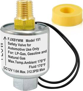 Fjxbywm 789344194117 Solenoid Valve Propane 12v Fuel Lock Off 2.5 Inch X 0.5 Silver