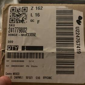 241779802 Frigidaire Electrolux Mullion Hinge Oem Part 241779802 Frigidaire Electrolux Mullion Hinge Oem Part