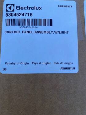 5304524716 Frigidaire Genuine / Electrolux Control Panel Assembly 5304524716 Frigidaire Genuine / Electrolux Control Panel Assembly