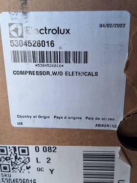 5304526016 Frigidaire Refrigerator Compressor #5304526016