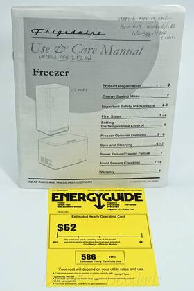 Ffu12f2hw Frigidare Ffu12f3hw Freezer User Manual For Models Ffu12f2kb And