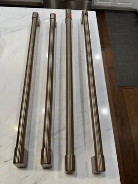 Cxqb4h4pnbz Ge Cafe Appliance 4 French Door Refrigerator Handles Brushed Bronze