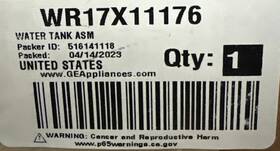 Wr17x11176 Ge Genuine Refrigerator Water Tank Asm 945258 Ah652167 Ea652167 Ps Wr17x11176 Ge Genuine Refrigerator Water Tank Asm 945258 Ah652167 Ea652167 Ps