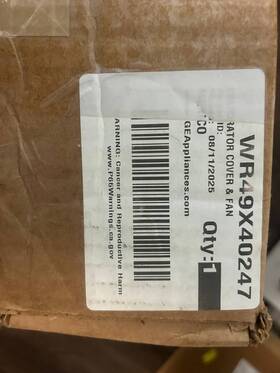 Wr49x40247 Ge New Oem Evaporator Cover And Fan Fast Delivery