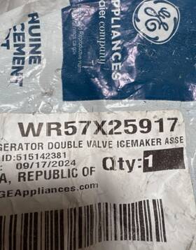 Wr57x25917 Ge Genuine Oem General Electric Refrigerator Double Valve Icemaker Assy
