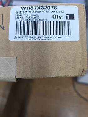 Wr87x32076 Ge Refrigerator Evaporator With Foam Blocks Brand New