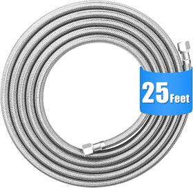 Haochen 313112629688 Refrigerator Water Line - 25 Ft Premium Stainless Steel Braided Ice Maker