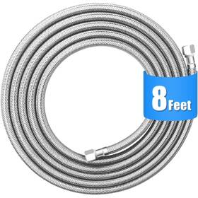 Fwl8f Haochen Refrigerator Water Line - 8 Ft Premium Stainless Steel Braided Ice Maker Wate