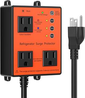 Ny-3003-red Haoyikong Refrigerator Surge Protector 3-outlet 120v For Home Appliance Protecto