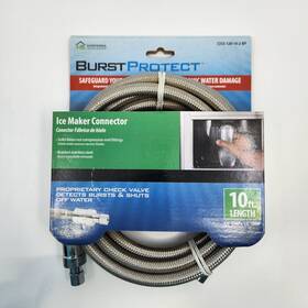 7253120142bp Homewerks Burst Protect 1/4 Inch X 10 Ft Ss Icemaker Connector Ice Maker Supply Line