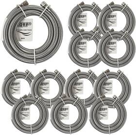 Hqrp 8877731104254 12pcs Stainless Steel Refrigerator/ice Maker Hose 1/4 Inch X1/4 Water Supply Line