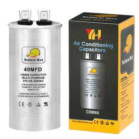 Hvac Yellow Hat 750225127739 Capacitor For Air Conditioner 40 Uf Mfd 370 Or 440 Volt Vac Multi-purpose