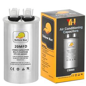 Hvac Yellow Hat 750225129078 Capacitor For Air Conditioner 20 Uf Mfd 370 Or 440 Volt Vac Multi-purpose Ro