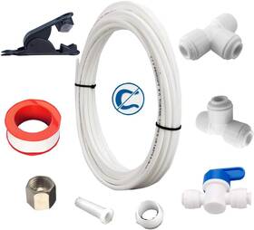 Imk01 Jeamsworld Ice Maker Water Line Kit 3/8 Inch &1/4 Fridge Connection Diy Fo