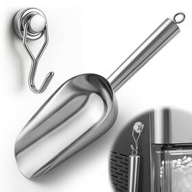 Ga-436 Juome Stainless Steel Ice Scoop With Magnetic Holder For Ge Profile Opal 2.0 Nugget