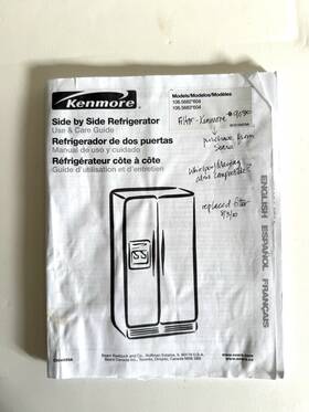 106.5682 Kenmore 106.5683 Side By Refrigerator Use And Care Guide Manual 106.5682 Kenmore 106.5683 Side By Refrigerator Use And Care Guide Manual